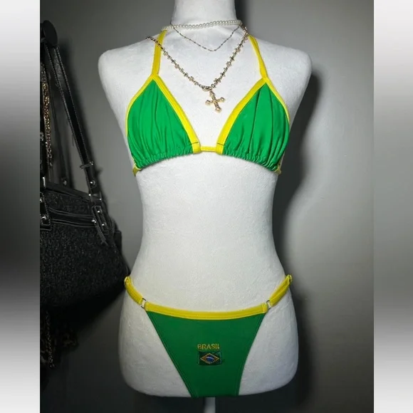 Green and Yellow Bikini Set - Picture 2 of 5